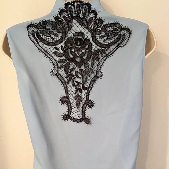 Kobi Halperin Light Blue Blouse with Black Embroidery - Picture 6 of 10